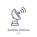 Linear satellite antenna icon from General outline collection. Thin line satellite antenna icon isolated on white background. Royalty Free Stock Photo