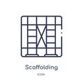 Linear scaffolding icon from Construction and tools outline collection. Thin line scaffolding icon isolated on white background.