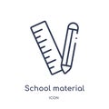Linear school material icon from Education outline collection. Thin line school material vector isolated on white background.