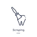 Linear scraping icon from Dentist outline collection. Thin line scraping icon isolated on white background. scraping trendy