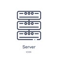 Linear server icon from Electronic devices outline collection. Thin line server vector isolated on white background. server trendy