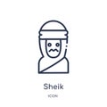 Linear sheik icon from Desert outline collection. Thin line sheik vector isolated on white background. sheik trendy illustration