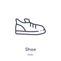 Linear shoe icon from Education outline collection. Thin line shoe vector isolated on white background. shoe trendy illustration