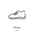 Linear shoes icon from Brazilia outline collection. Thin line shoes vector isolated on white background. shoes trendy illustration