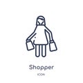 Linear shopper icon from Commerce outline collection. Thin line shopper icon isolated on white background. shopper trendy