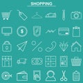 Linear shopping icon for website and app