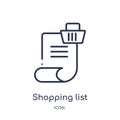 Linear shopping list icon from Ecommerce and payment outline collection. Thin line shopping list vector isolated on white