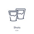 Linear shots icon from Alcohol outline collection. Thin line shots vector isolated on white background. shots trendy illustration