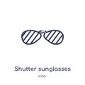 Linear shutter sunglasses icon from Clothes outline collection. Thin line shutter sunglasses vector isolated on white background.