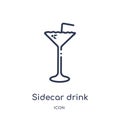 Linear sidecar drink icon from Drinks outline collection. Thin line sidecar drink vector isolated on white background. sidecar