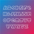 Linear silhouette font. Geometric figures outline style.