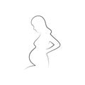 linear silhouette of a pregnant woman