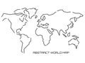 Linear silhouette World Map. Outline minimal style design