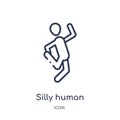 Linear silly human icon from Feelings outline collection. Thin line silly human vector isolated on white background. silly human