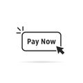 Linear simple black pay now button Royalty Free Stock Photo