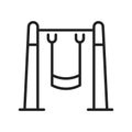 Linear simple swing icon vector illustration recreational outdoor equipment for childish swinging