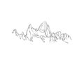 Linear sketch of Fitz Roy mountain in Patagonia