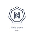 Linear skip track icon from Arrows outline collection. Thin line skip track vector isolated on white background. skip track trendy