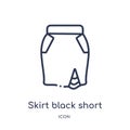 Linear skirt black short icon from Fashion outline collection. Thin line skirt black short icon isolated on white background. Royalty Free Stock Photo