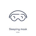 Linear sleeping mask icon from Fashion outline collection. Thin line sleeping mask icon isolated on white background. sleeping