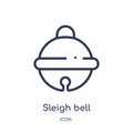 Linear sleigh bell icon from Culture outline collection. Thin line sleigh bell vector isolated on white background. sleigh bell Royalty Free Stock Photo