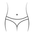 Linear slimming icon, graceful female body belly, waist and hips, concept diet, fitness, sport. Icon body weight female