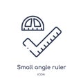 Linear small angle ruler icon from Measurement outline collection. Thin line small angle ruler icon isolated on white background.