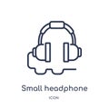 Linear small headphone icon from General outline collection. Thin line small headphone icon isolated on white background. small