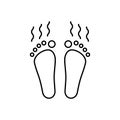 Linear smelly feet icon Royalty Free Stock Photo