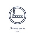 Linear smoke zone icon from Maps and Flags outline collection. Thin line smoke zone icon isolated on white background. smoke zone