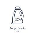 Linear soap cleanin icon from Cleaning outline collection. Thin line soap cleanin vector isolated on white background. soap