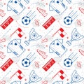 Linear soccer or football seamless pattern design