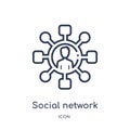 Linear social network icon from Blogger and influencer outline collection. Thin line social network vector isolated on white