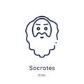 Linear socrates icon from Greece outline collection. Thin line socrates icon isolated on white background. socrates trendy