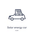 Linear solar energy car icon from Artificial intellegence and future technology outline collection. Thin line solar energy car