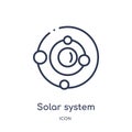 Linear solar system icon from Education outline collection. Thin line solar system vector isolated on white background. solar