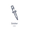 Linear solder icon from Construction and tools outline collection. Thin line solder icon isolated on white background. solder