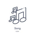 Linear song icon from Education outline collection. Thin line song vector isolated on white background. song trendy illustration