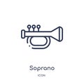 Linear soprano icon from Entertainment and arcade outline collection. Thin line soprano vector isolated on white background. Royalty Free Stock Photo