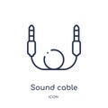 Linear sound cable icon from Electronic devices outline collection. Thin line sound cable vector isolated on white background.
