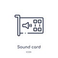 Linear sound card icon from Electronic devices outline collection. Thin line sound card vector isolated on white background. sound