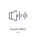 Linear sound effect icon from Cinema outline collection. Thin line sound effect vector isolated on white background. sound effect