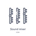 Linear sound mixer icon from Discotheque outline collection. Thin line sound mixer vector isolated on white background. sound