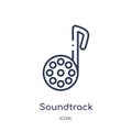 Linear soundtrack icon from Cinema outline collection. Thin line soundtrack vector isolated on white background. soundtrack trendy Royalty Free Stock Photo