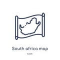 Linear south africa map icon from Countrymaps outline collection. Thin line south africa map vector isolated on white background.