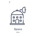 Linear space icon from Buildings outline collection. Thin line space vector isolated on white background. space trendy