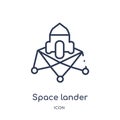 Linear space lander icon from Astronomy outline collection. Thin line space lander vector isolated on white background. space