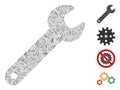 Linear Spanner Icon Vector Collage