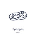 Linear sponges icon from Cleaning outline collection. Thin line sponges vector isolated on white background. sponges trendy