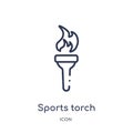 Linear sports torch icon from Greece outline collection. Thin line sports torch icon isolated on white background. sports torch